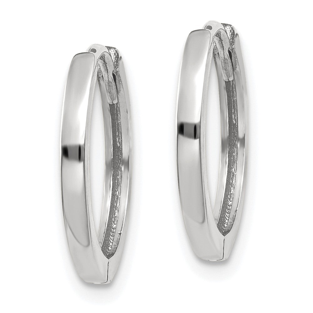 14k White Gold 1.5 mm Round Hinged Earrings (1.55 grams)