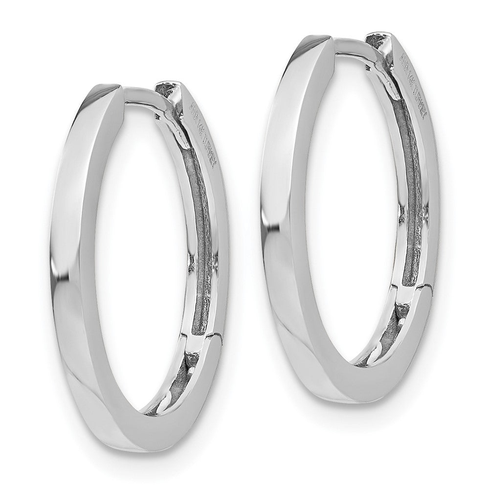 14k White Gold 2 mm Hinged Hoop Earrings (2.25 grams)