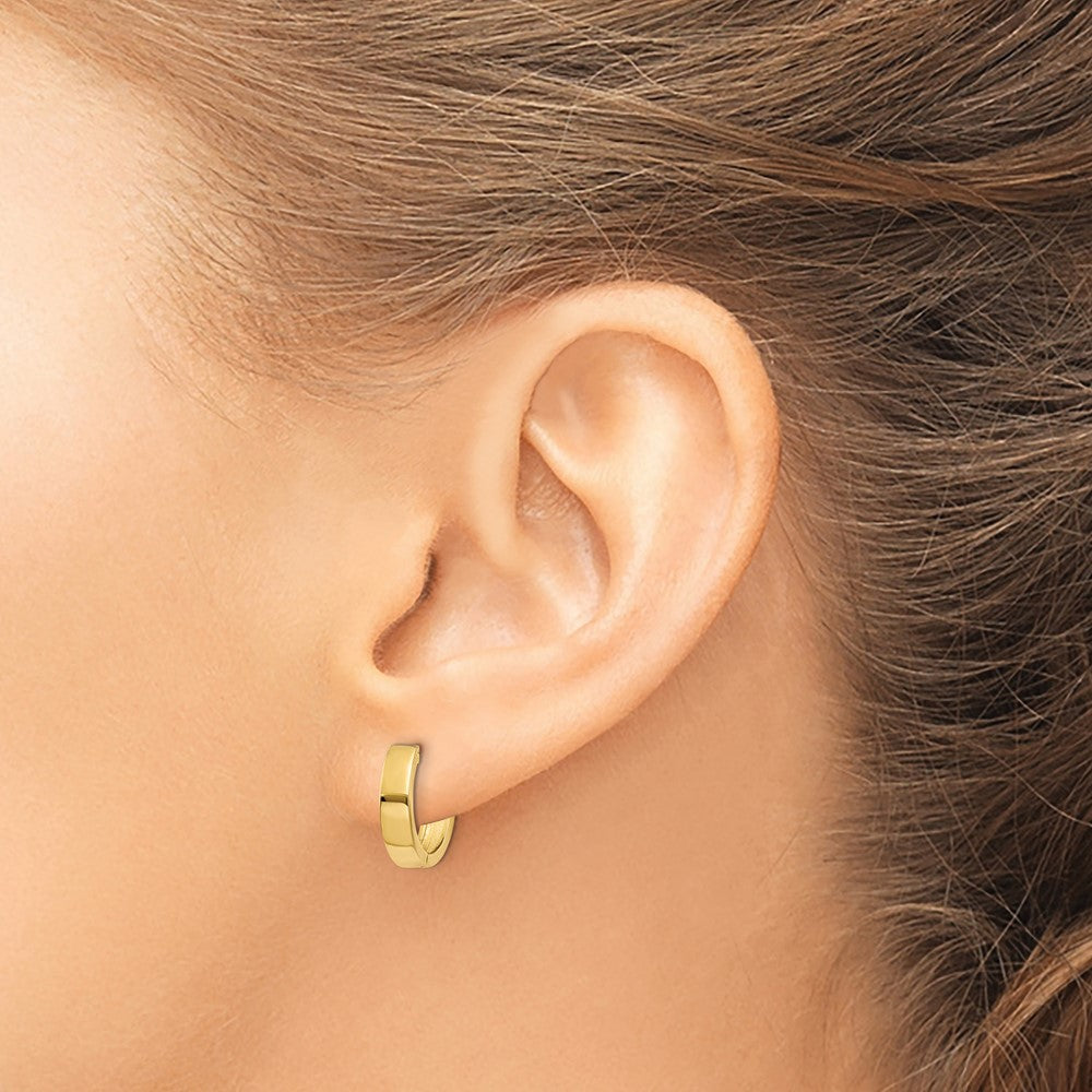 14k Yellow Gold 3 mm Round Hinged Hoop Earrings (1.97 grams)