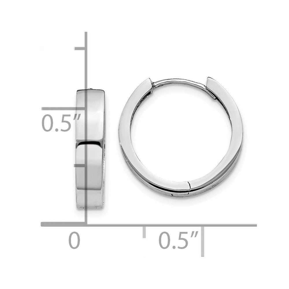 14k White Gold 4 mm Round Hinged Earrings (2.4 grams)