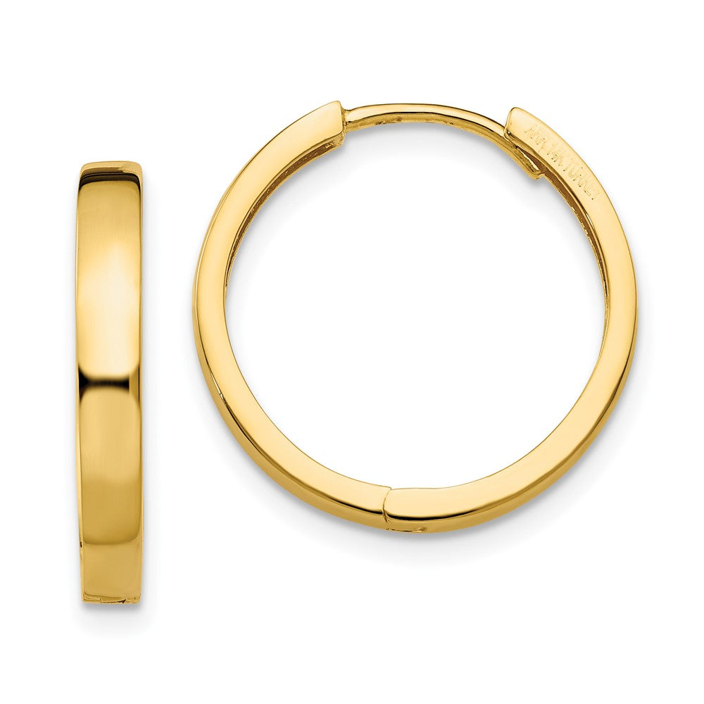 14k Yellow Gold 3 mm Hinged Hoop Earrings (2.75 grams)