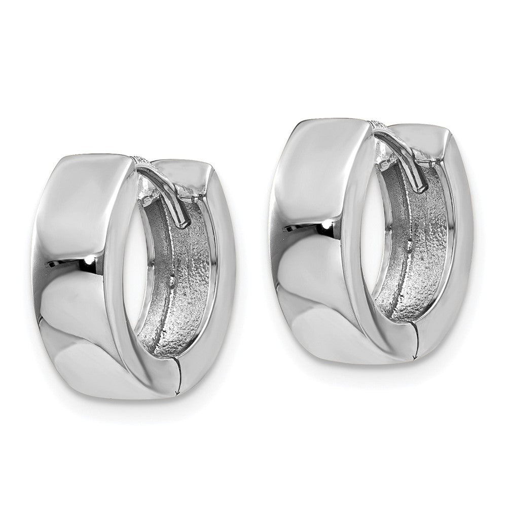 14k White Gold 4.5 mm Hinged Hoop Earrings (3.09 grams)