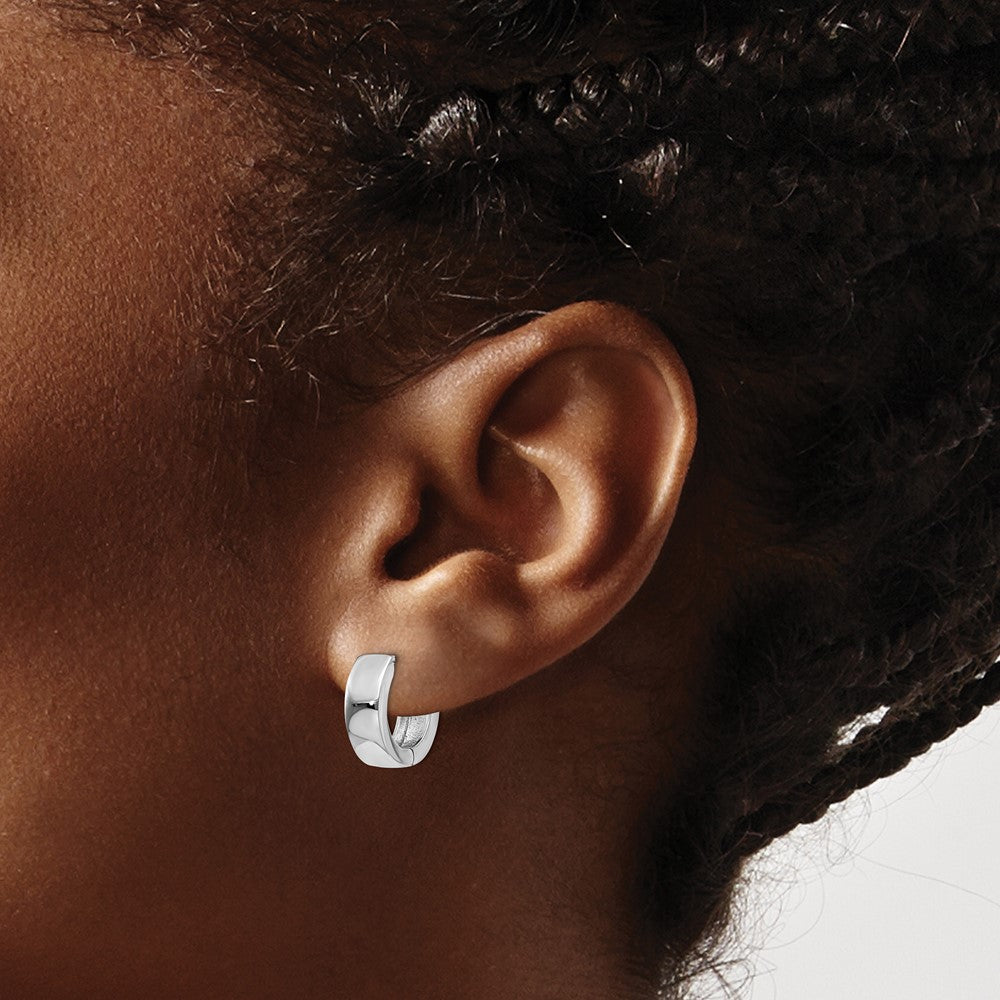 14k White Gold 4.5 mm Hinged Hoop Earrings (3.09 grams)
