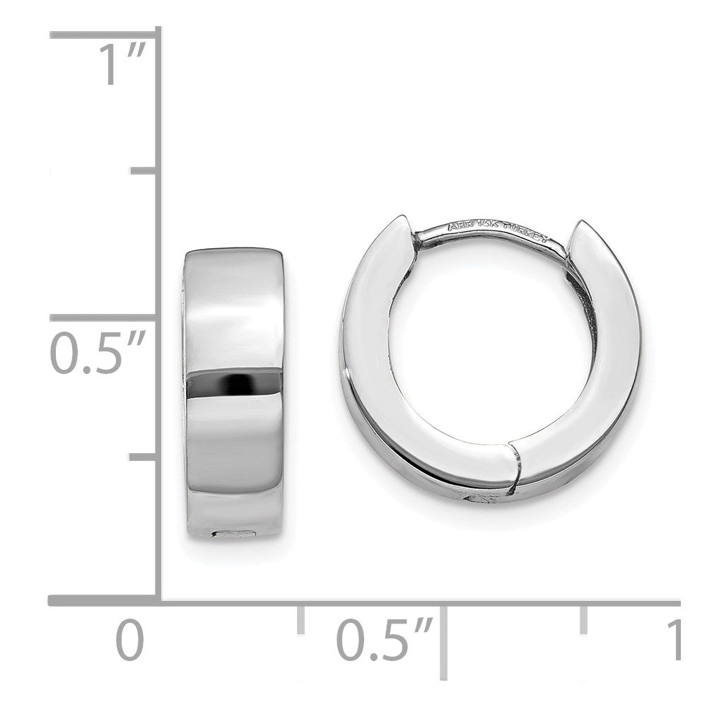 14k White Gold 4.5 mm Hinged Hoop Earrings (3.09 grams)