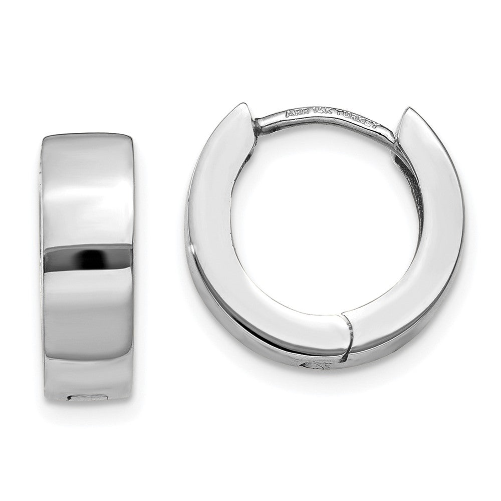 14k White Gold 4.5 mm Hinged Hoop Earrings (3.09 grams)