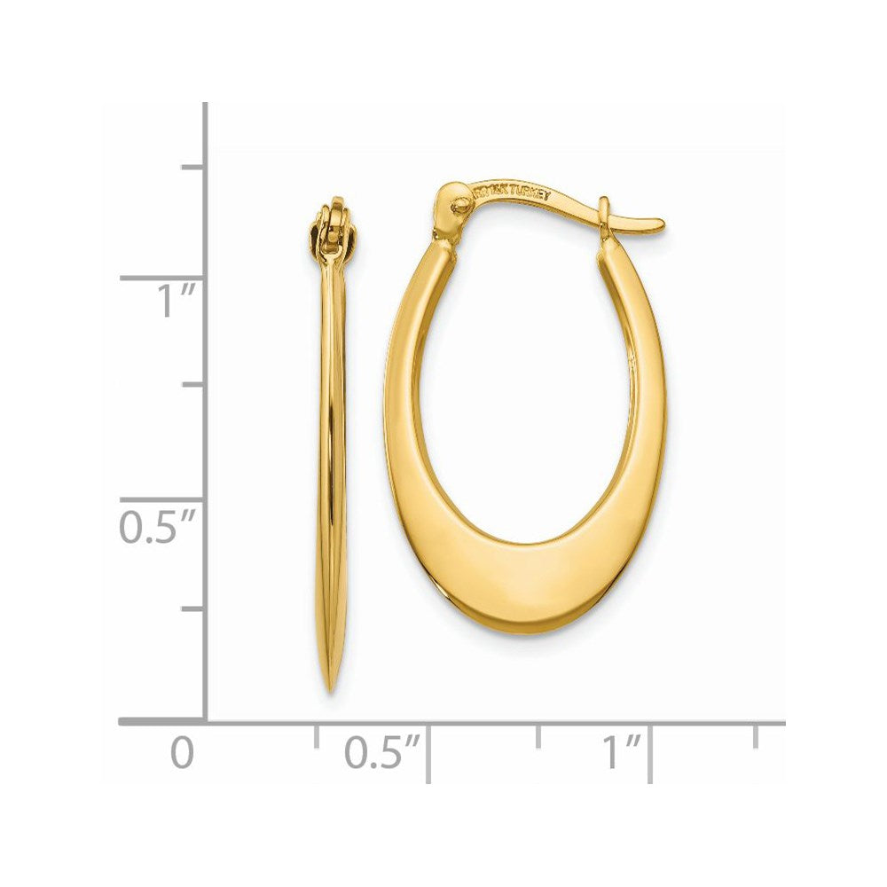 14k Yellow Gold 16 mm Polished Hoop Earrings (1.43 grams)