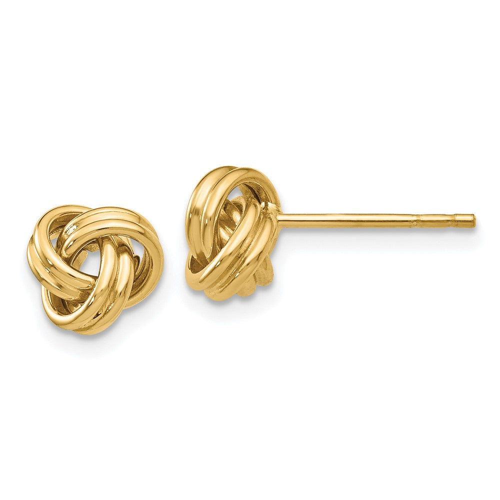 14k Yellow Gold 7 mm Love Knot Post Earrings (1.38 grams)