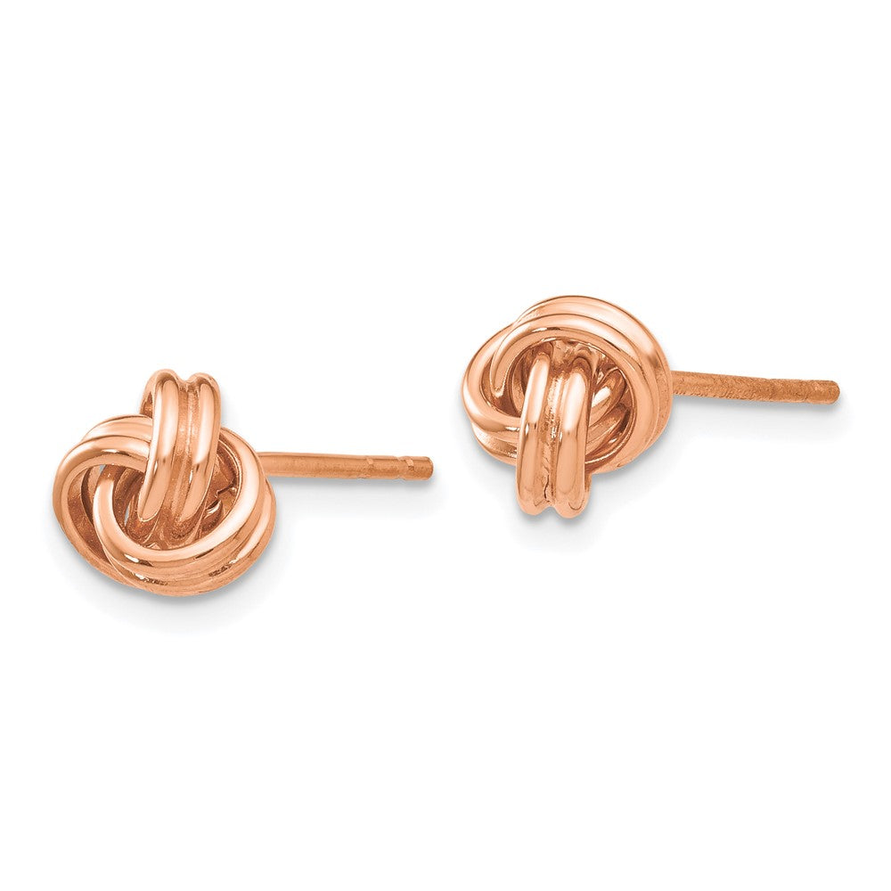 14k Rose Gold 7 mm Polished Love Knot Post Earrings (1.37 grams)