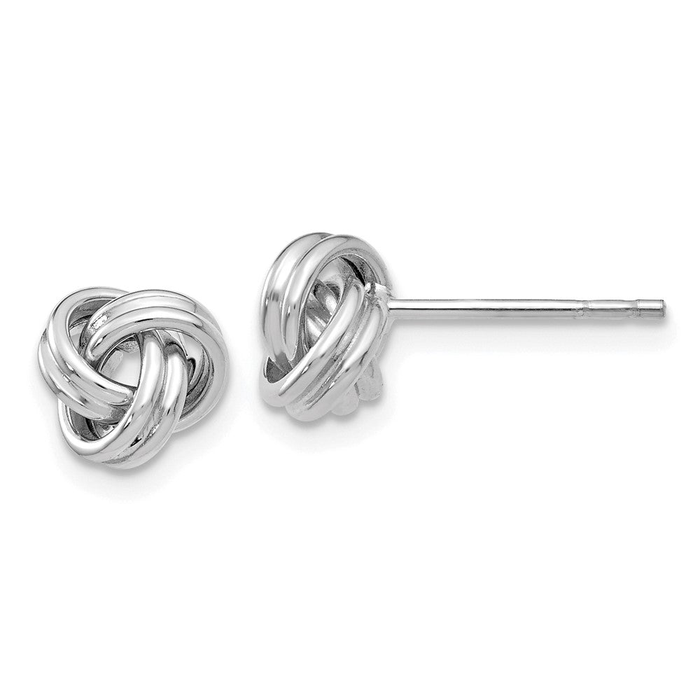 14k White Gold 7 mm Polished Love Knot Post Earrings (1.37 grams)