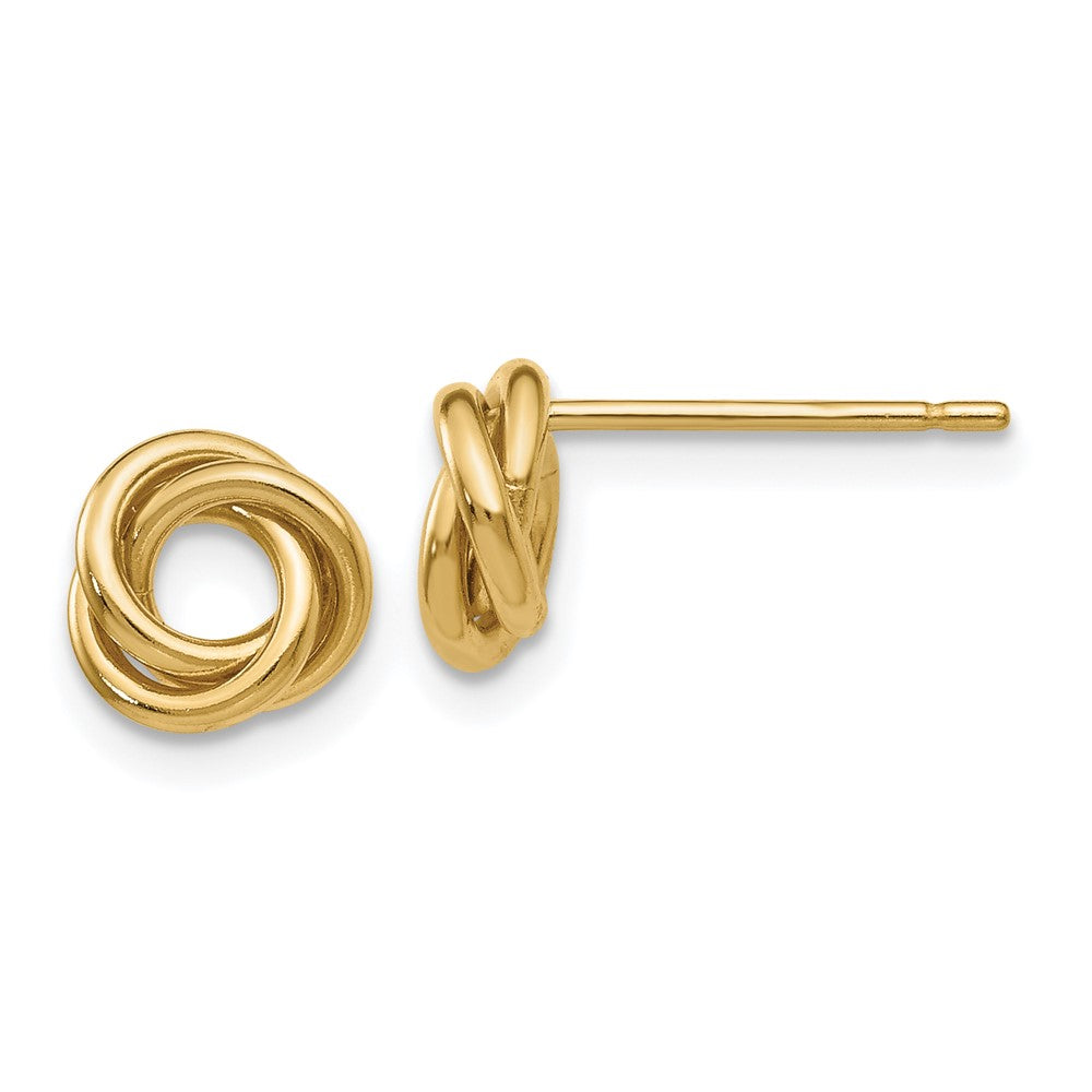 14k Yellow Gold 8 mm Polished Knot Post Earrings (0.87 grams)
