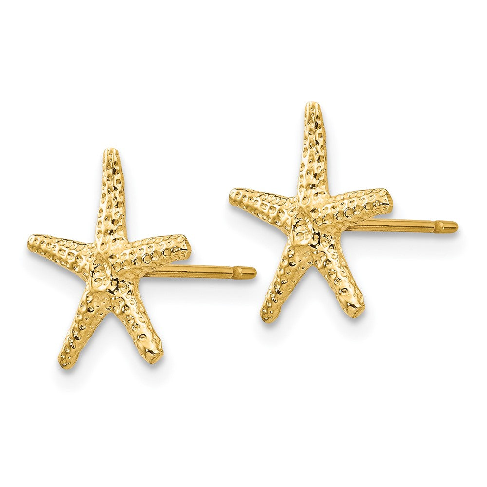 14k Yellow Gold 11 mm Starfish Post Earrings (0.93 grams)