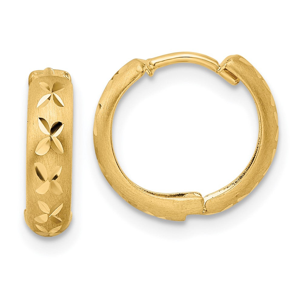 14k Yellow Gold 13.77 mm Hinged Hoop Earrings (1.25 grams)