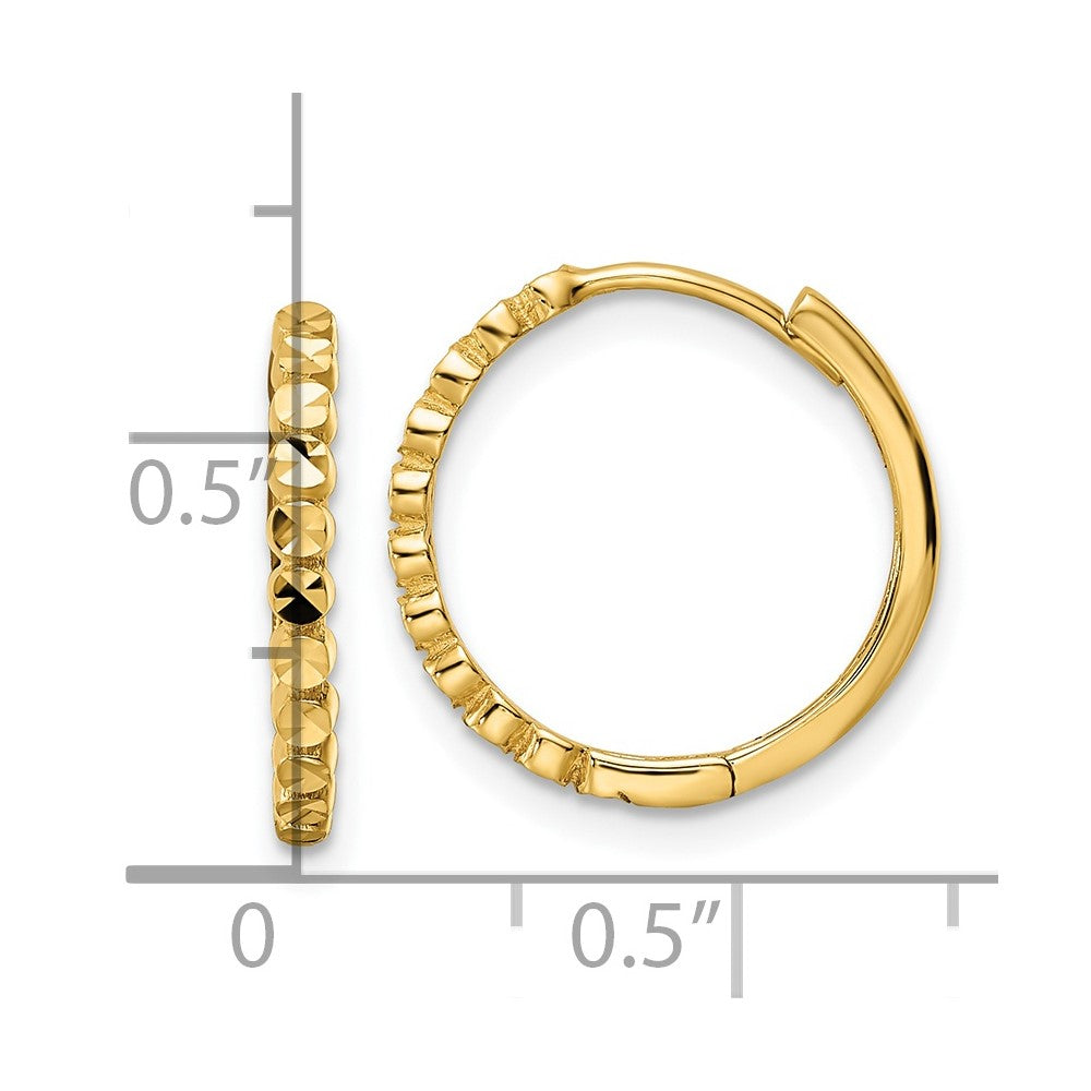 14k Yellow Gold 1.5 mm Hinged Hoop Earrings (1.49 grams)