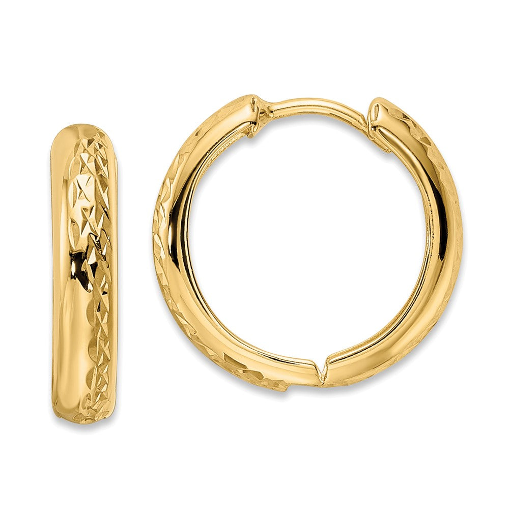 14k Yellow Gold 15.2 mm Hinged Hoop Earrings (1.44 grams)