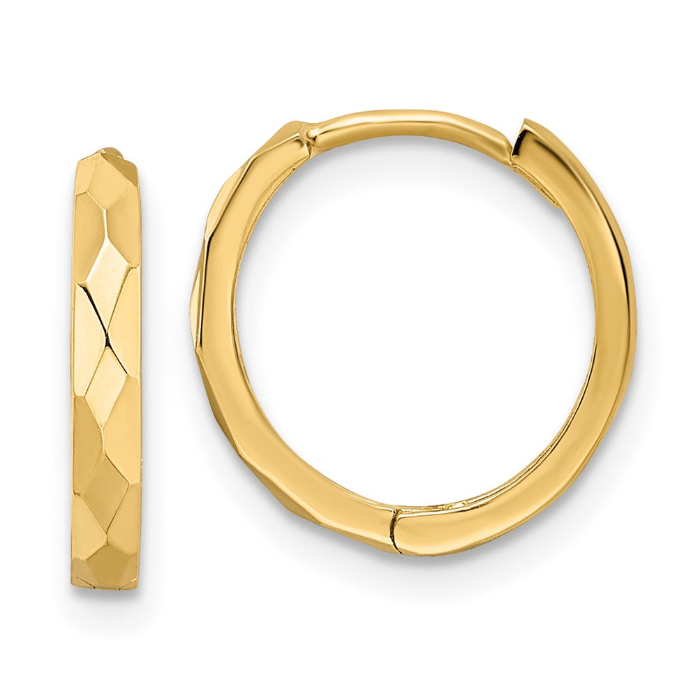 14k Yellow Gold 13.85 mm Hinged Hoop Earrings (1.48 grams)