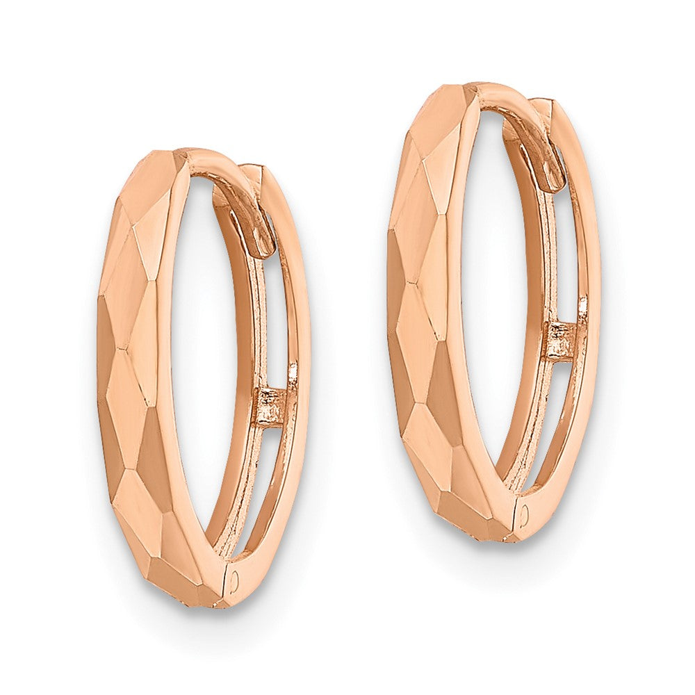 14k Rose Gold 13.85 mm Hinged Hoop Earrings (1.48 grams)