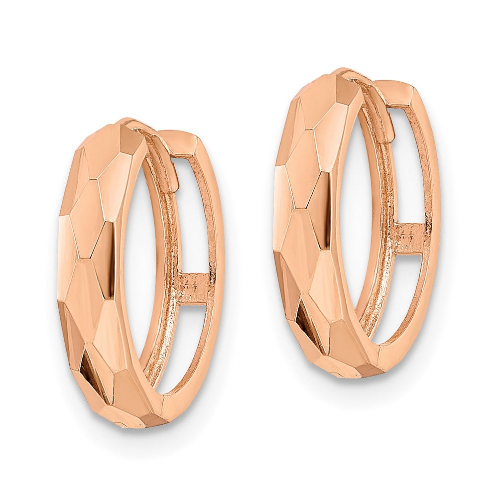 14k Rose Gold 14.45 mm Hinged Hoop Earrings (1.71 grams)