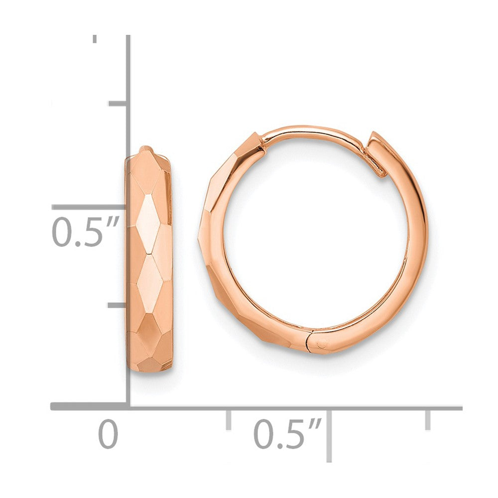 14k Rose Gold 14.45 mm Hinged Hoop Earrings (1.71 grams)