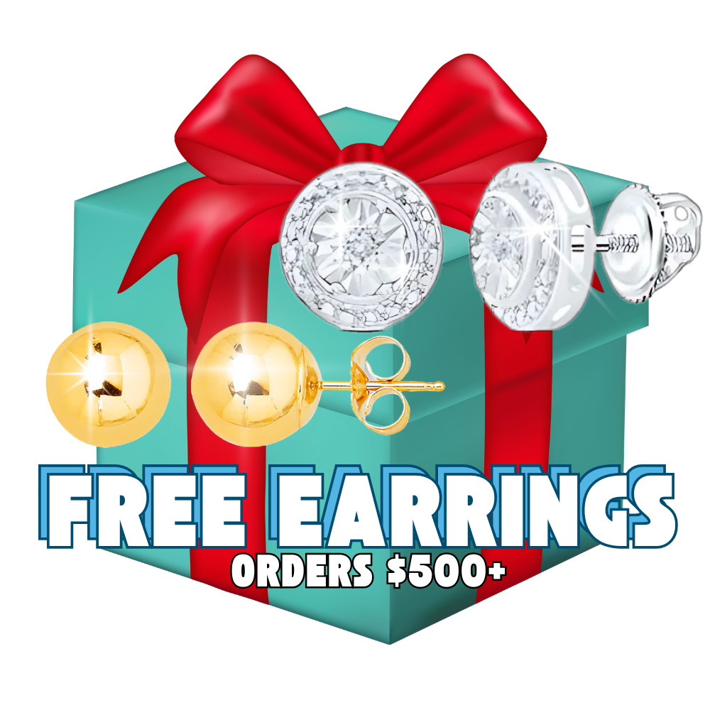FREE Diamond/Gold Earrings • Orders $500+