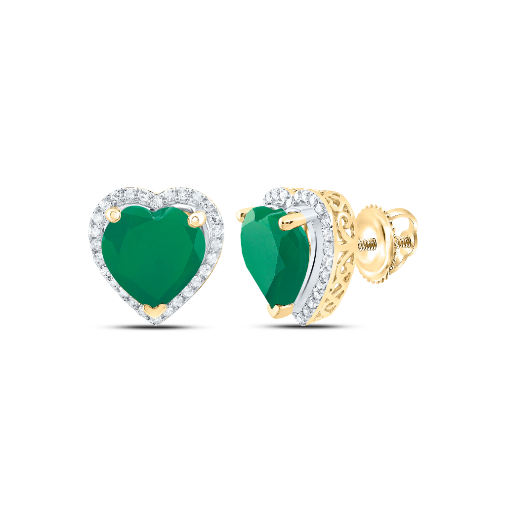 10Kt Gold 3/8Ctw-Dia P1 10X10 Mm Heart-Em Synthetic Earring