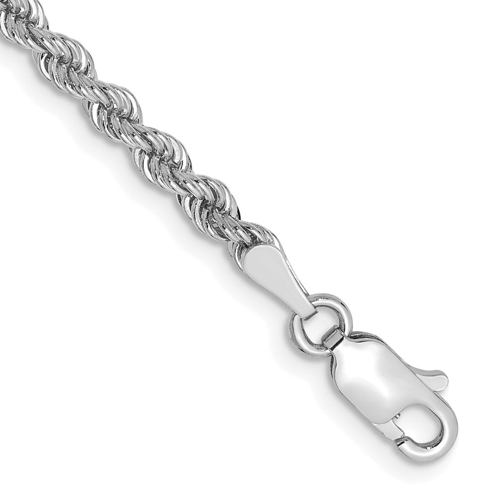 14K WG 2.75mm Regular Rope Chain Bracelet (5.11 grams)