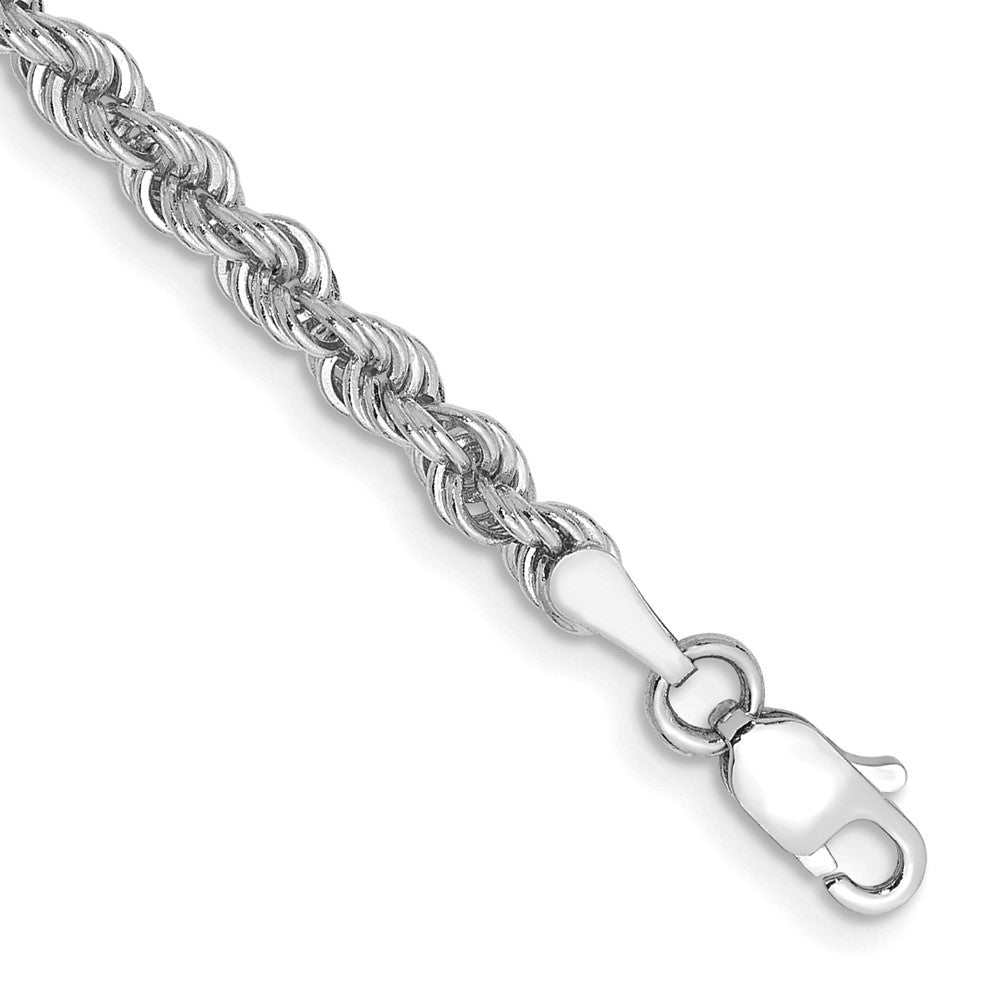 14k WG 3.0mm Regular Rope Chain Bracelet (6.10 grams)