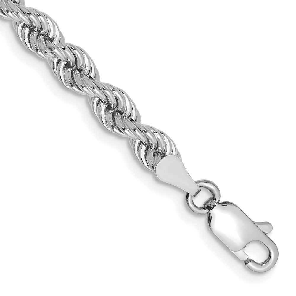14k WG 4.0mm Regular Rope Chain Bracelet (9.10 grams)