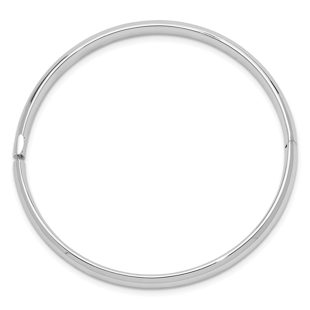 14k White Gold 5 mm 3/1 White Gold Hinged Baby Bangle (4.23 grams)