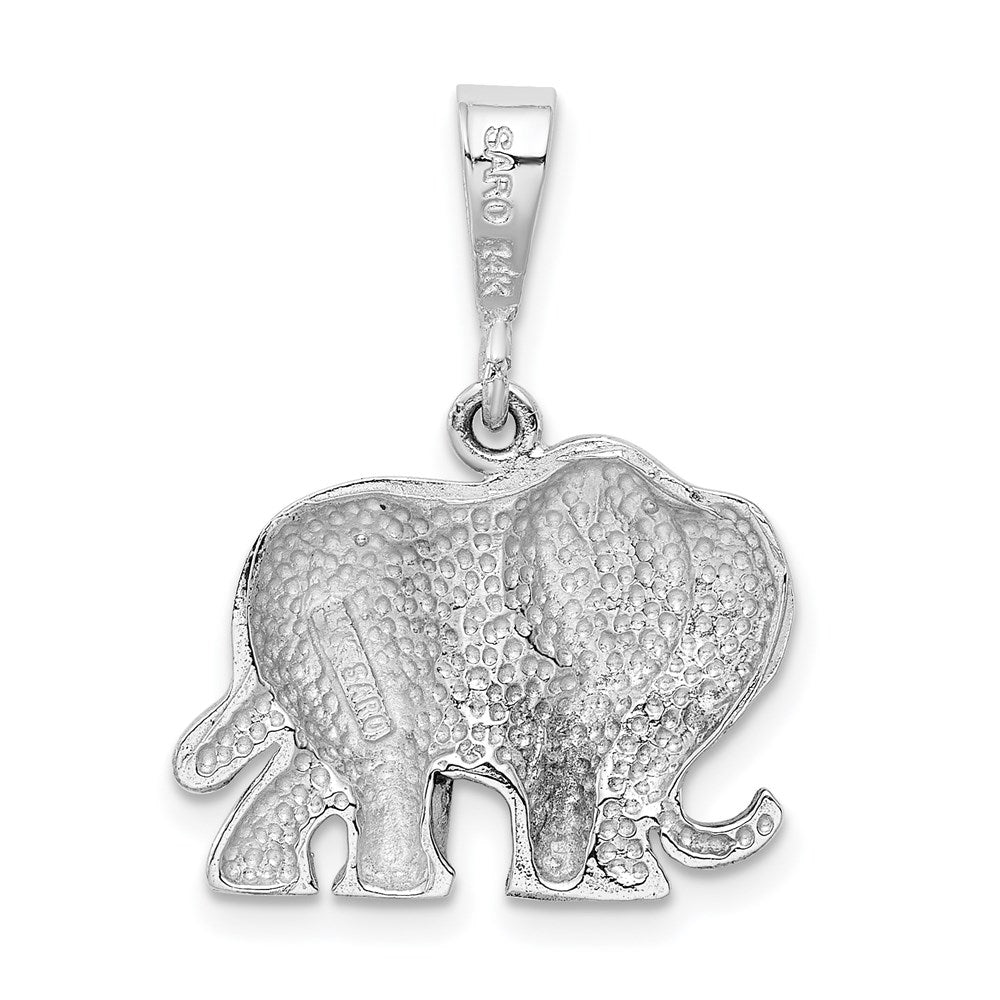 14k White Gold 19 mm Elephant Charm (2.62 grams)