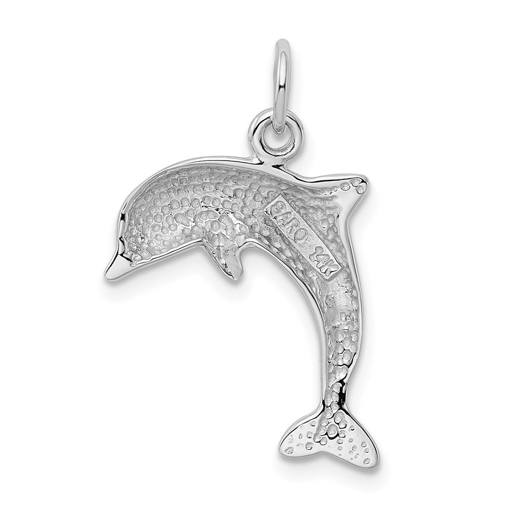 14k White Gold 15 mm Dolphin Charm (1.42 grams)