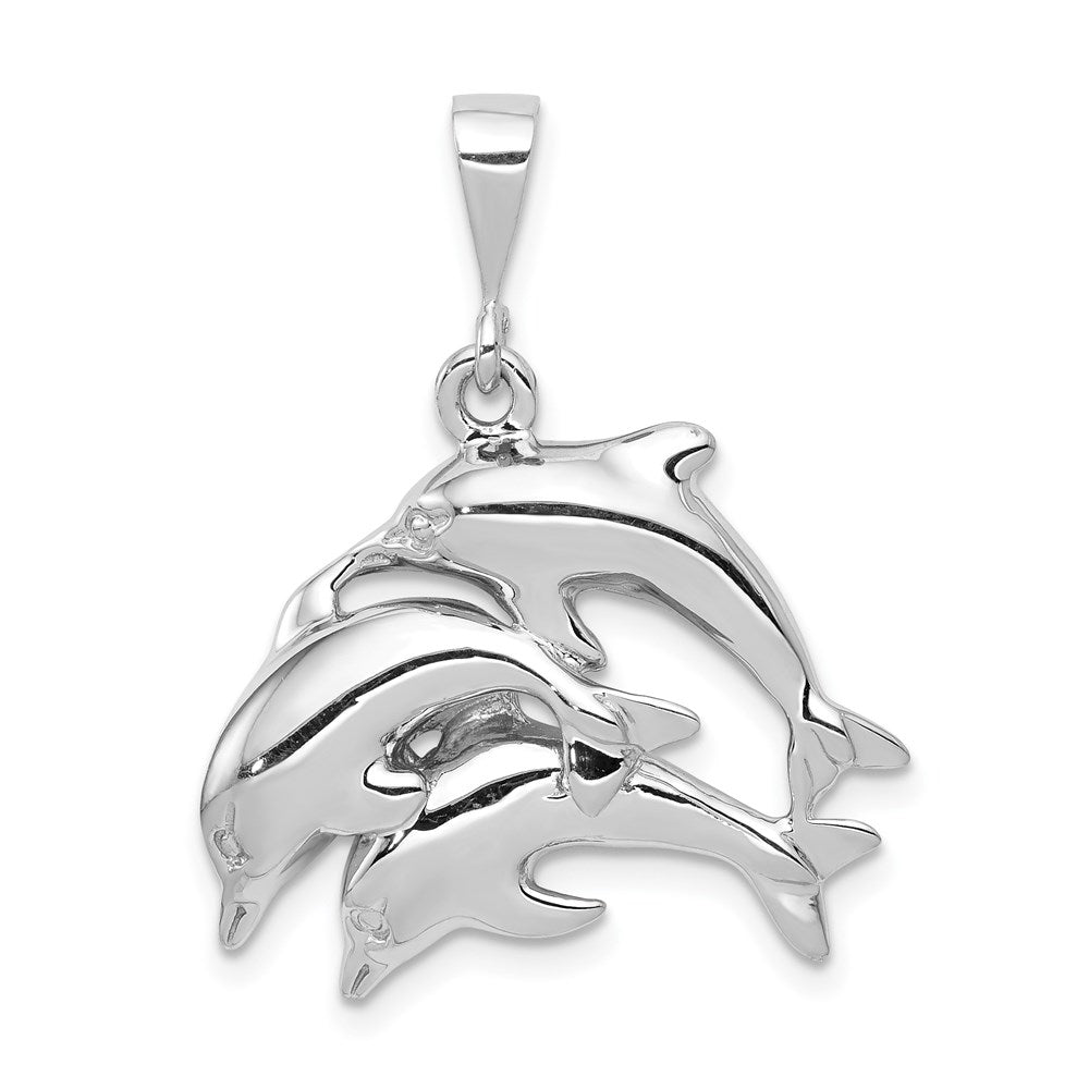 14k White Gold 23 mm Dolphin Charm (3.38 grams)