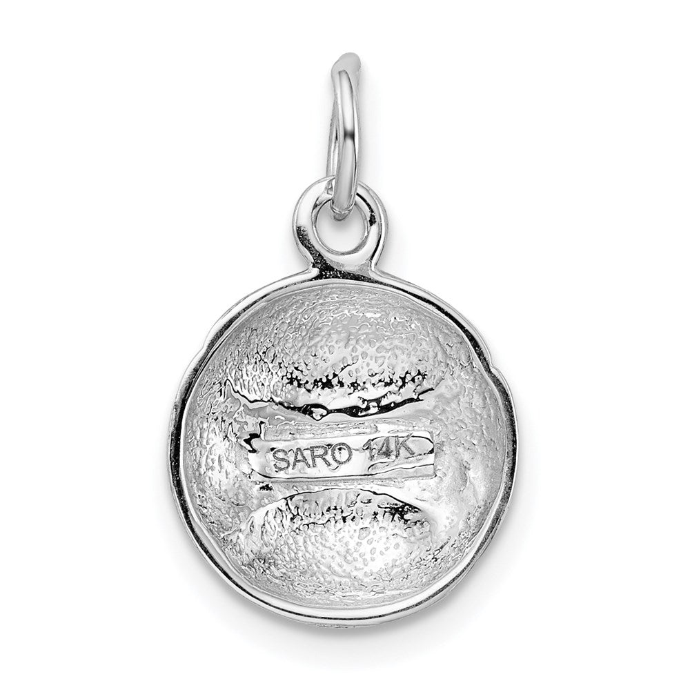 14k White Gold 11 mm Baseball Charm (1.16 grams)