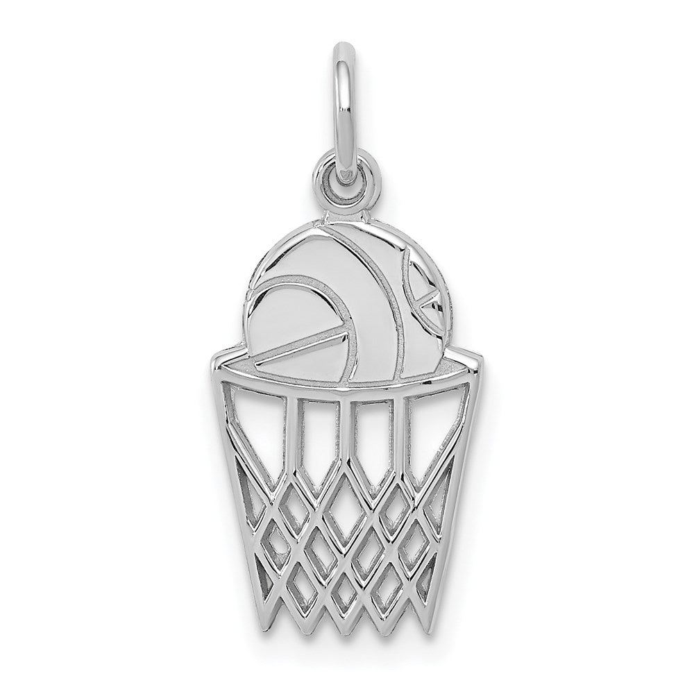 14k White Gold 10 mm Basketball Charm (0.81 grams)