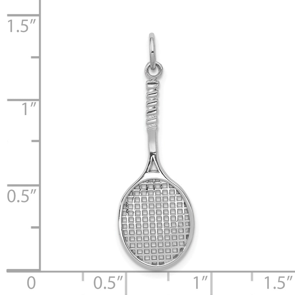 14k White Gold 11 mm Tennis Racquet Charm (0.95 grams)