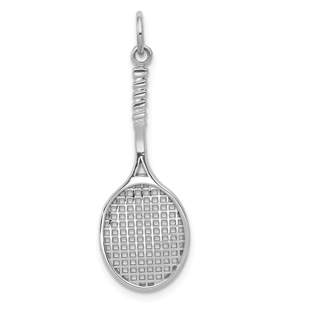 14k White Gold 11 mm Tennis Racquet Charm (0.95 grams)