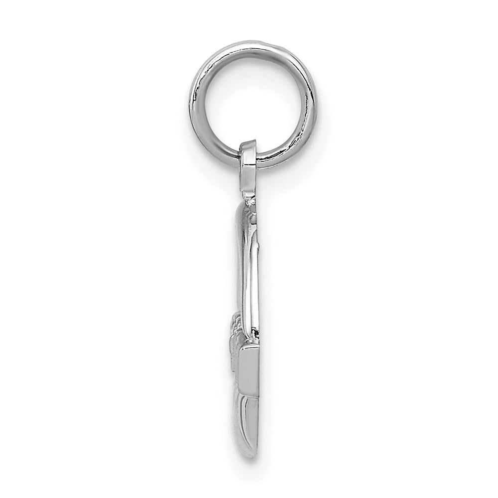 14k White Gold 14 mm Claddagh Charm (0.97 grams)