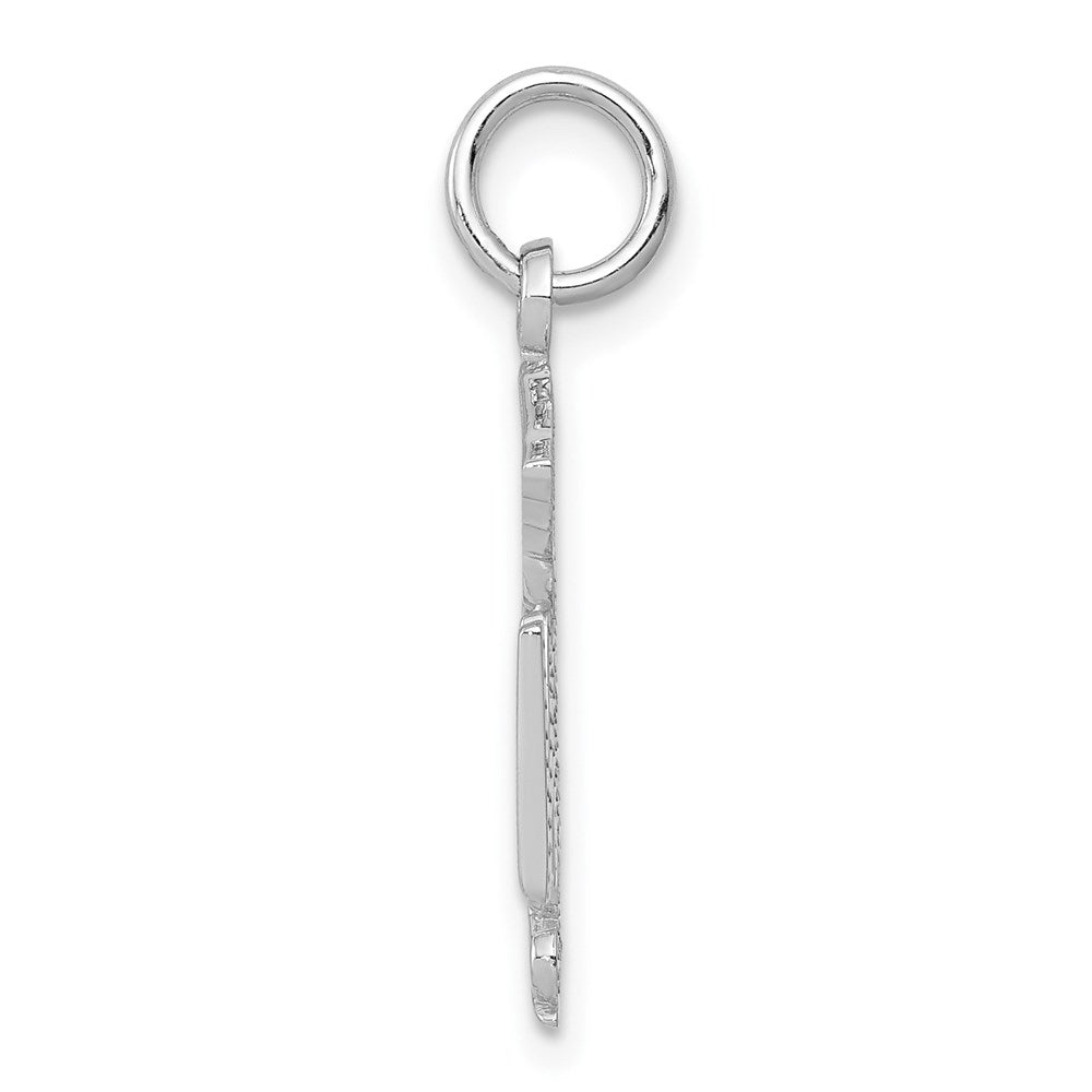 14k White Gold 12 mm RN Registered Nurse Charm (1.06 grams)