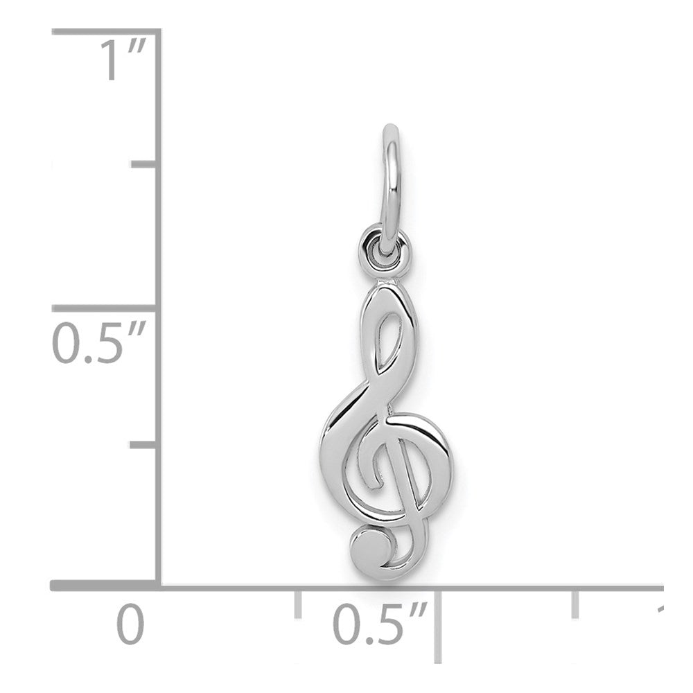 14k White Gold 5 mm Treble Clef Charm (0.4 grams)