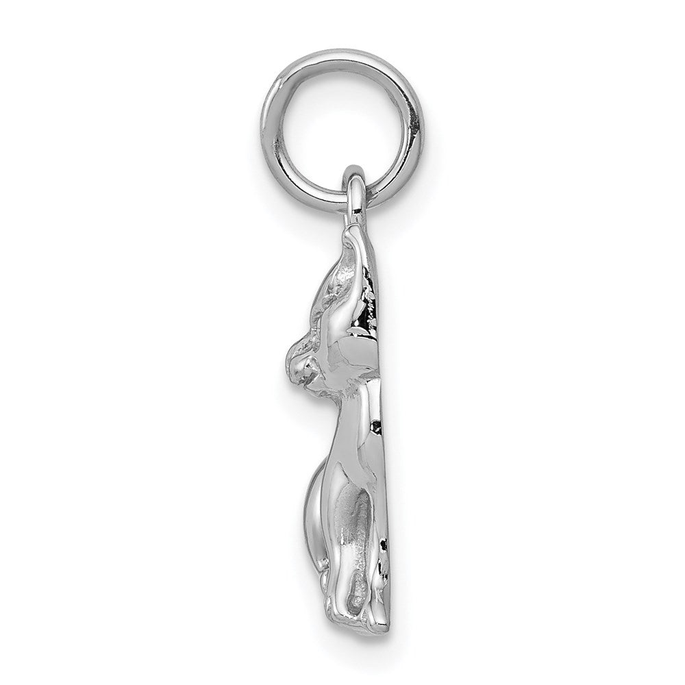 14k White Gold 11 mm Cat Charm (1.66 grams)