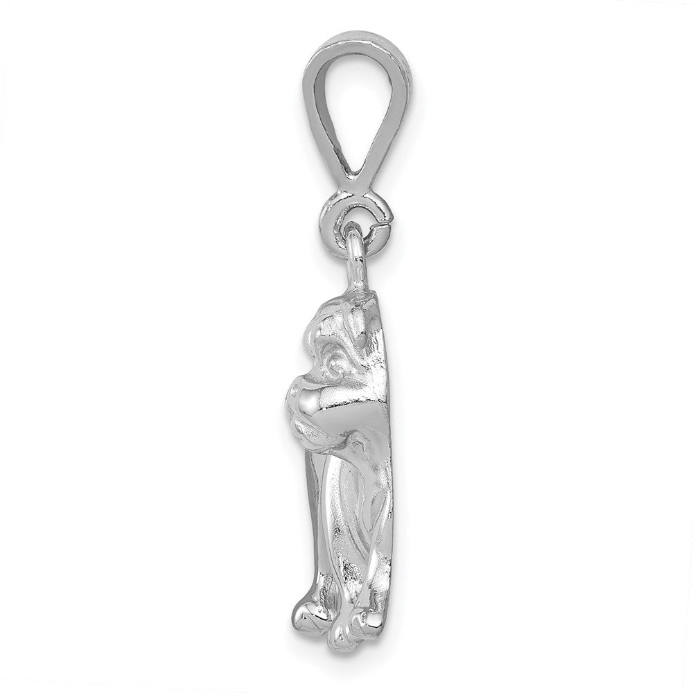 14k White Gold 20 mm Bulldog Pendant (2.24 grams)