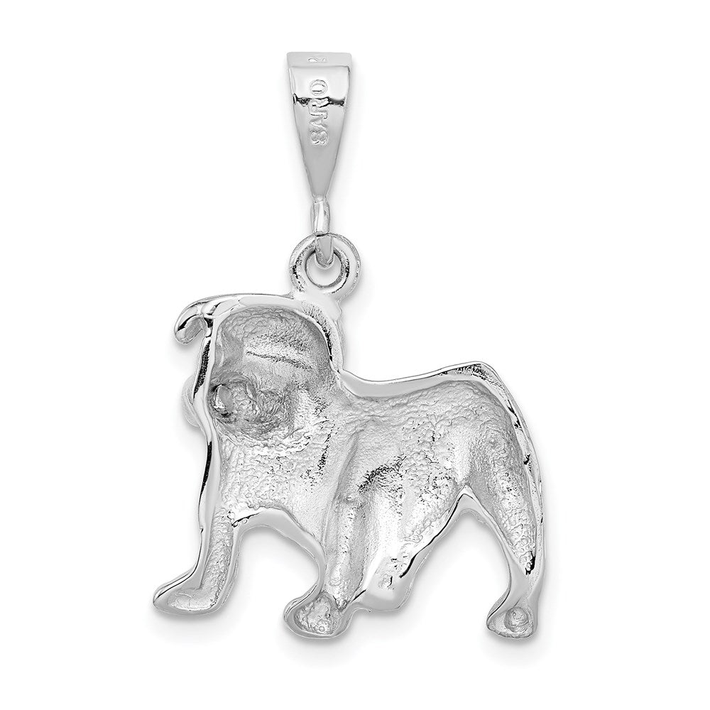 14k White Gold 20 mm Bulldog Pendant (2.24 grams)