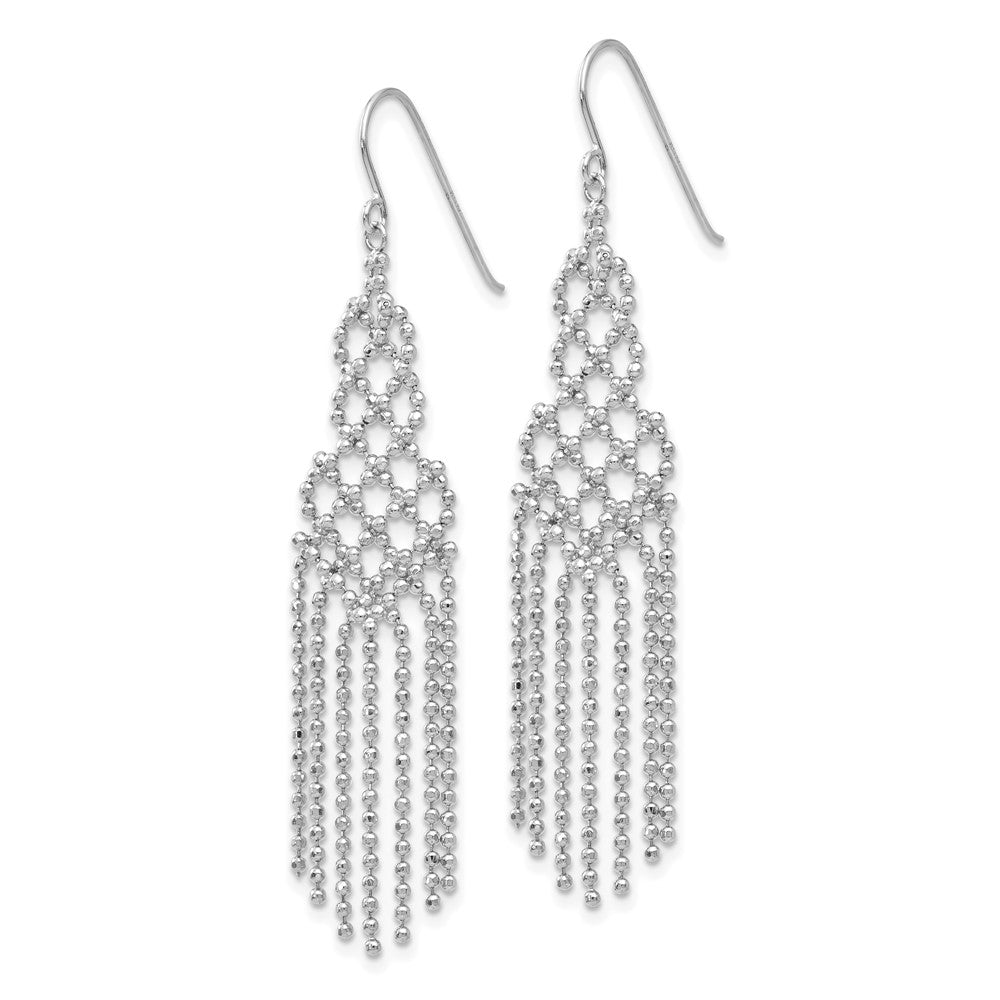 14k White Gold 11 mm Beaded Earrings (2.17 grams)