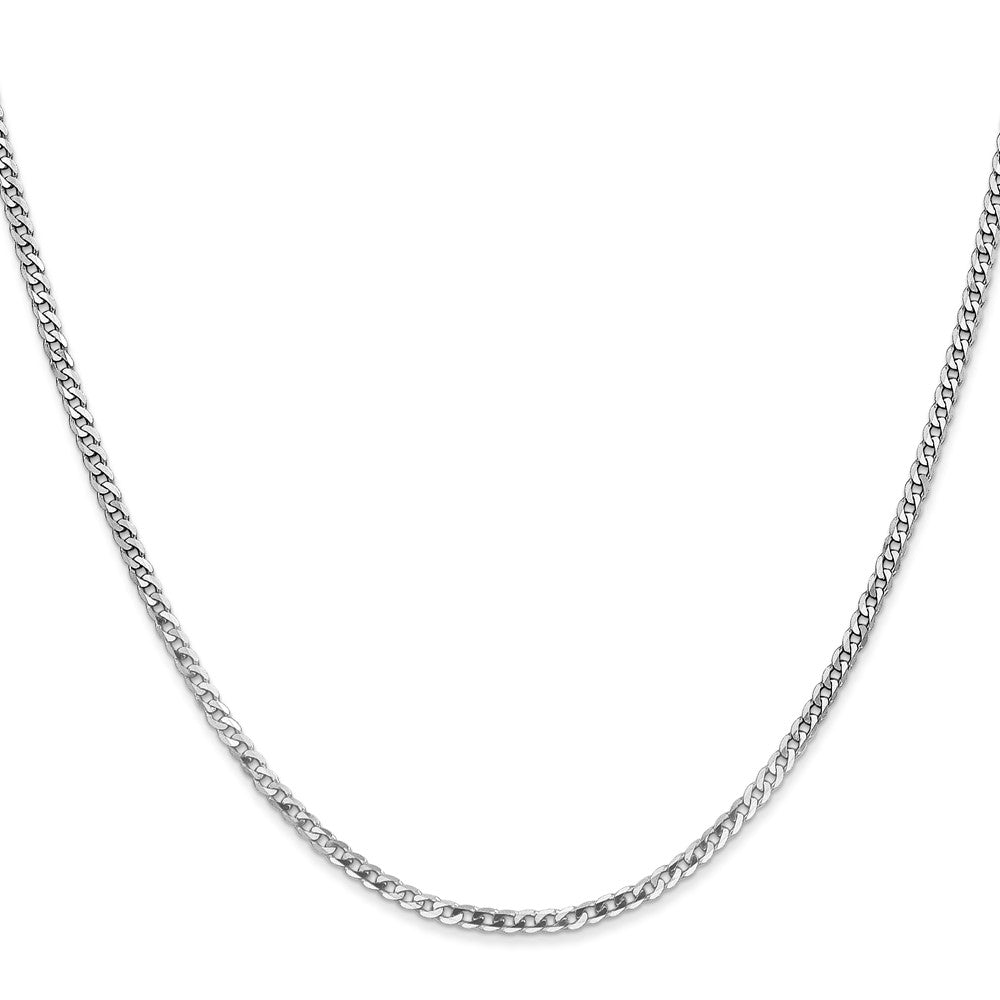 14k White Gold 2.2mm Flat Beveled Curb Chain (3.64 grams)