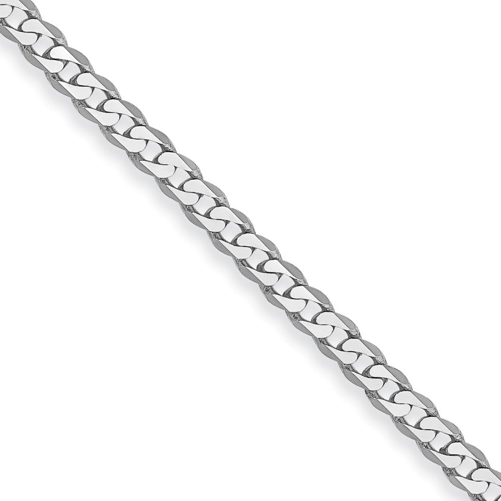 14k White Gold 2.2mm Flat Beveled Curb Chain (3.64 grams)
