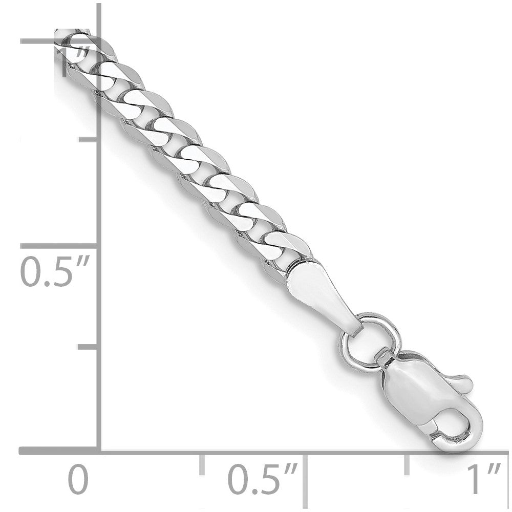 14k WG 2.9mm Flat Beveled Curb Chain Bracelet (2.53 grams)