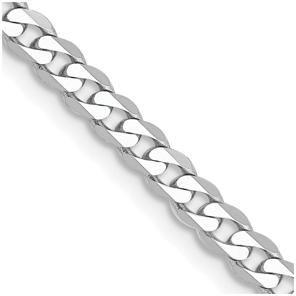 14k WG 2.9mm Flat Beveled Curb Chain (5.35 grams)