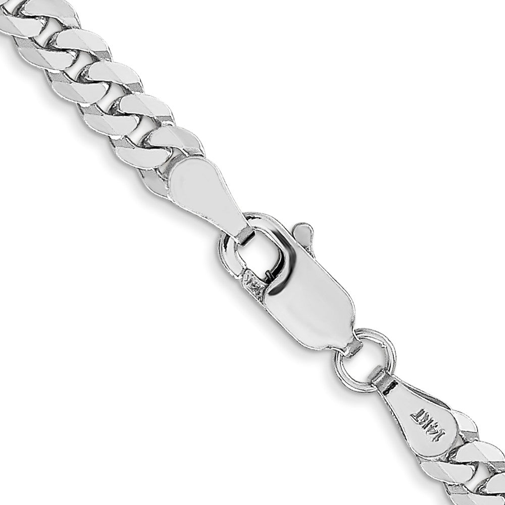 14k WG 3.9mm Flat Beveled Curb Chain (10.17 grams)