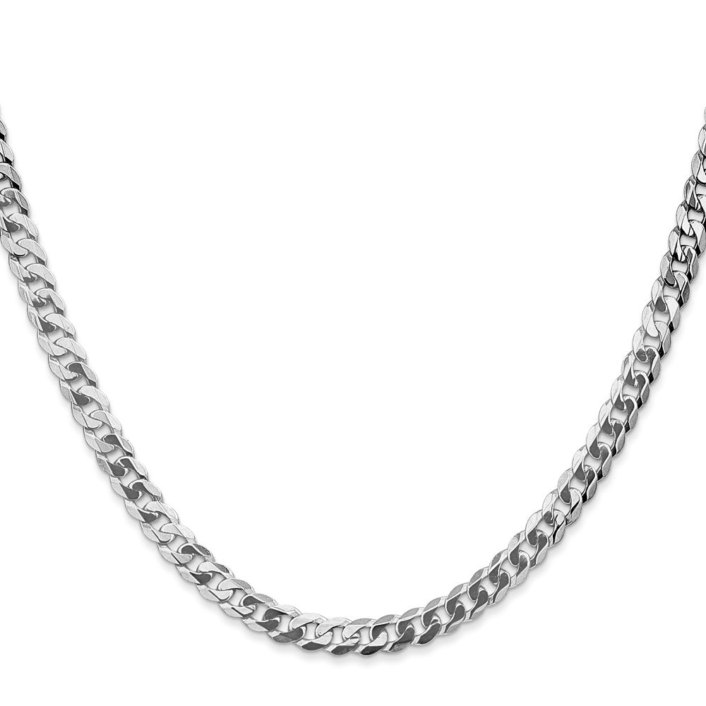 14k WG 4.75mm Flat Beveled Curb Chain (16.42 grams)
