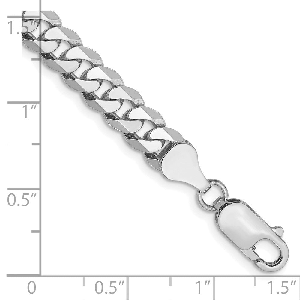 14k WG 6.25mm Flat Beveled Curb Chain Bracelet (10.83 grams)