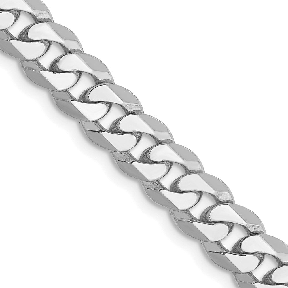 14k WG 6.25mm Flat Beveled Curb Chain (27.85 grams)